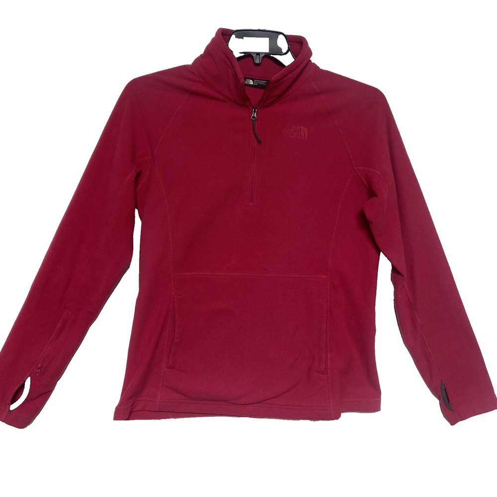 The North Face 1/4 Zip Fleece Pink Long Sleeve Pullover Sweatshirt Womens M